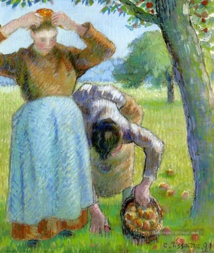 cueilleurs de pommes 1891 Camille Pissarro Peinture à l'huile